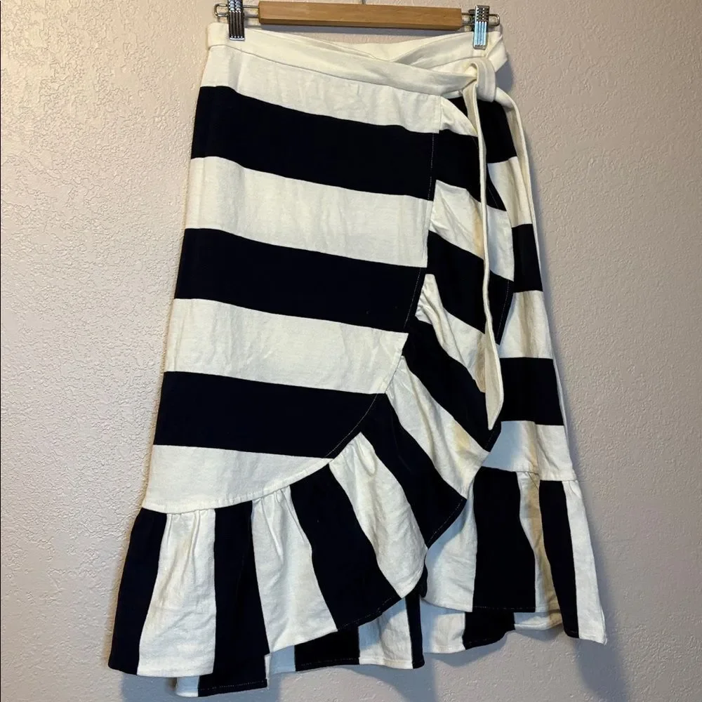 J. Crew Rugby Stripe Wrap Skirt Sz S